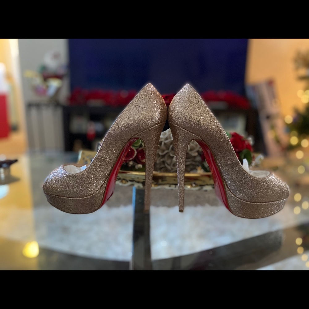 Christian Louboutin Glitter Gold Heels